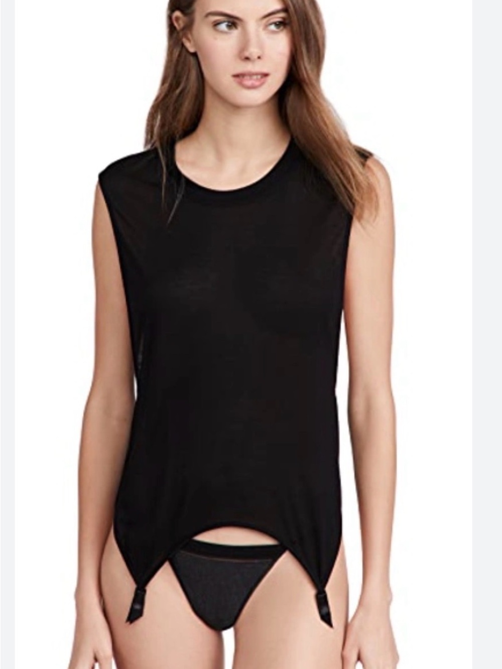 NWT Kiki de Montparnasse Muscle Garter Tank In Black